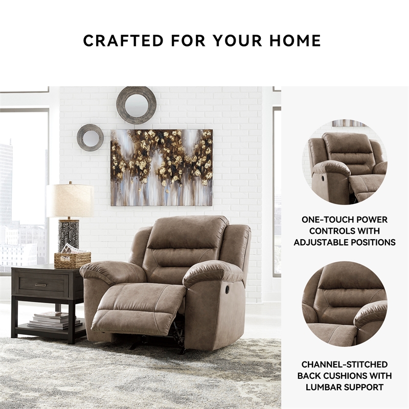 Signature Design by Ashley Stoneland Power Rocker Recliner in Fossil
