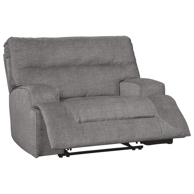 Signature Design by Ashley Coombs Wide Seat Power Recliner in Charcoal