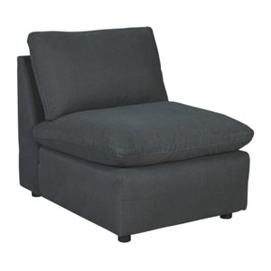 signature design by ashley savesto armless chair in charcoal
