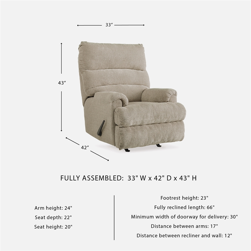 Signature Design by Ashley Man Fort Rocker Recliner in Dusk