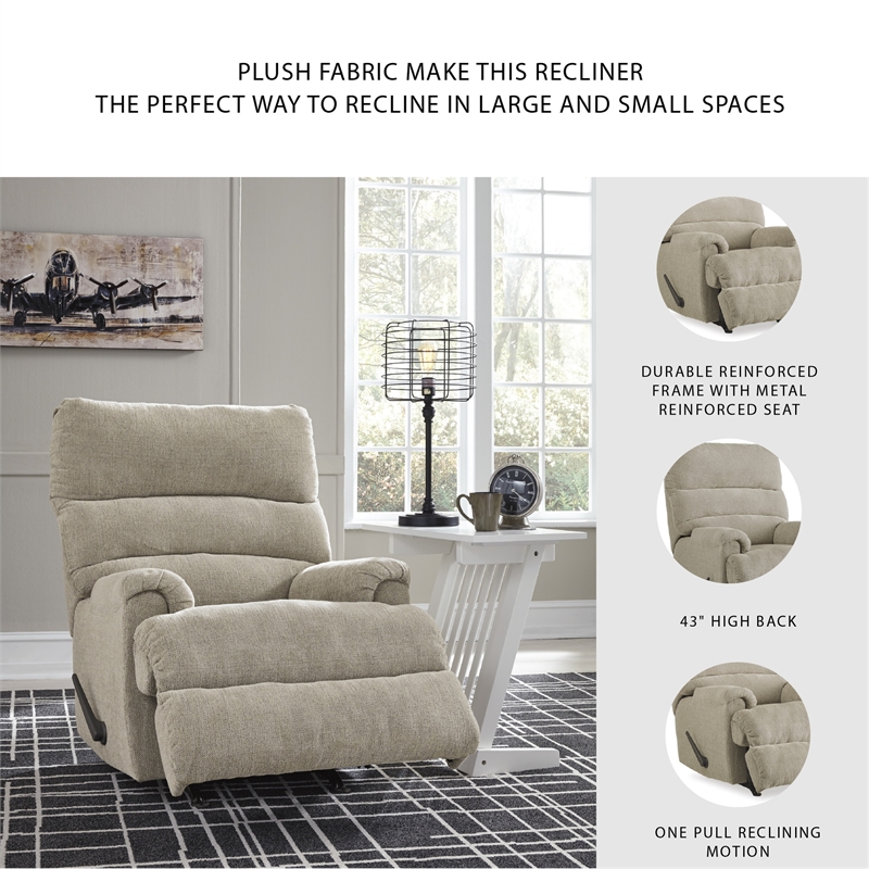 Signature Design by Ashley Man Fort Rocker Recliner in Dusk