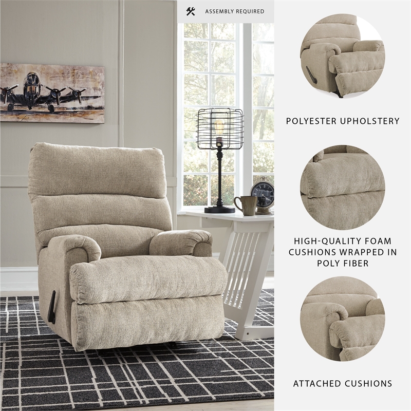 Signature Design by Ashley Man Fort Rocker Recliner in Dusk