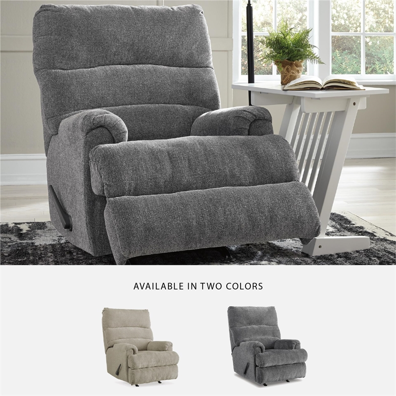 Signature Design by Ashley Man Fort Rocker Recliner in Graphite