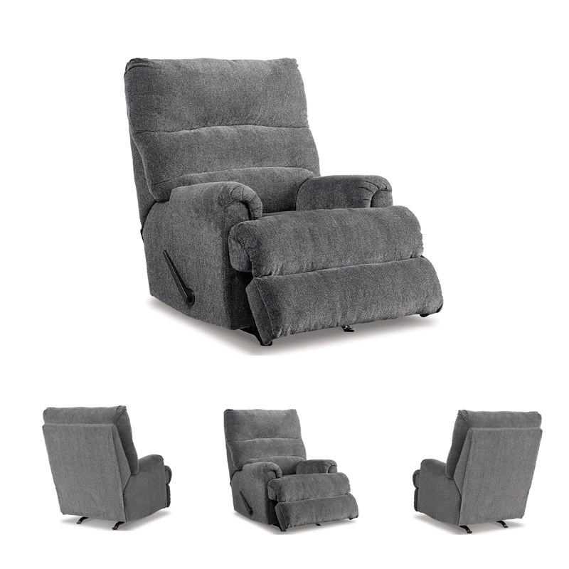 Signature Design by Ashley Man Fort Rocker Recliner in Graphite
