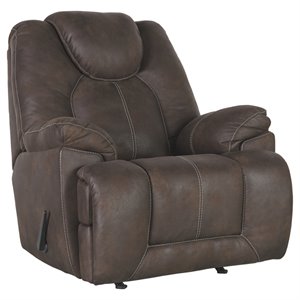 signature design by ashley warrior fortress rocker recliner in coffee