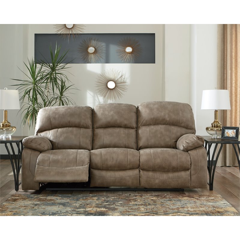 Signature Design by Ashley Dunwell Power Reclining Sofa in Driftwood
