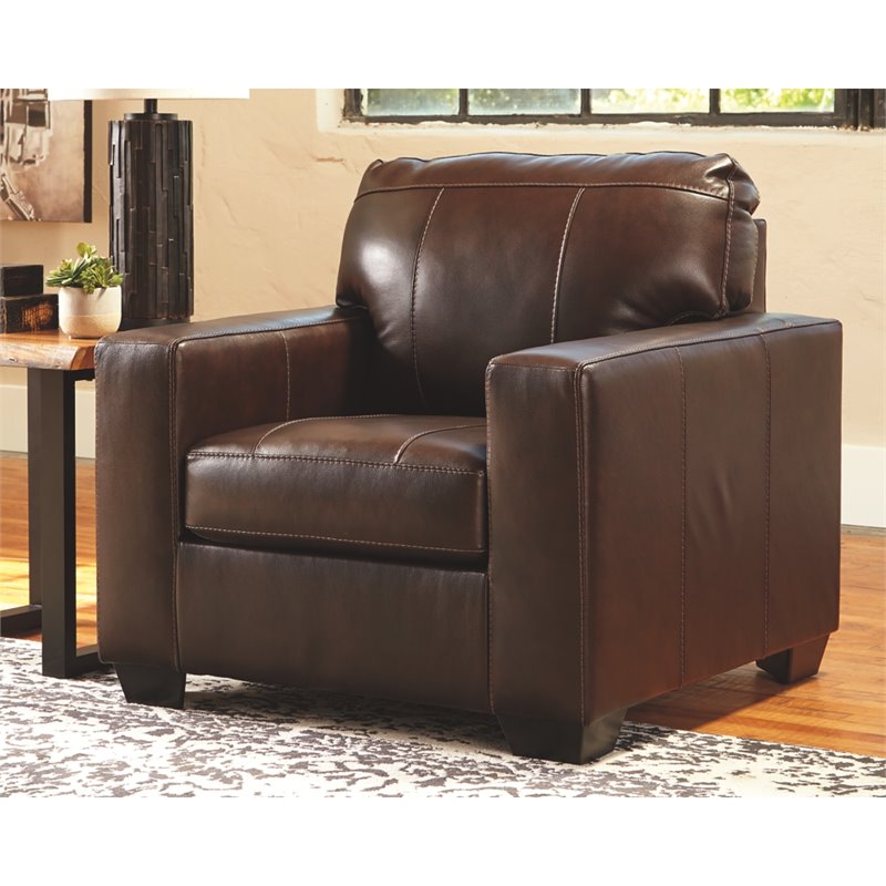 Signature Design by Ashley Morelos Leather Accent Chair in Chocolate