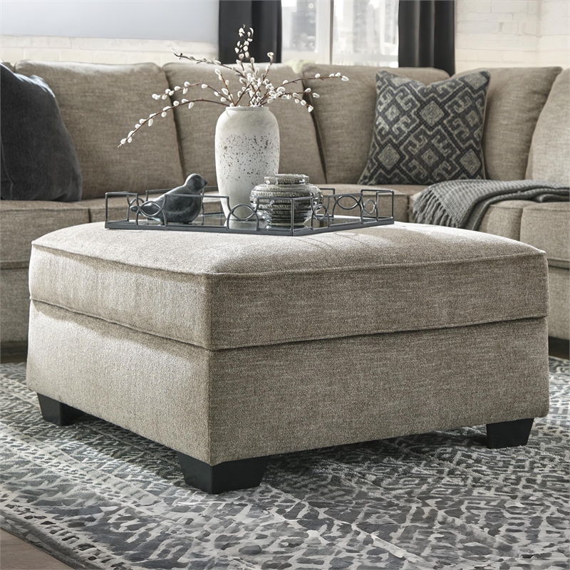 Signature Design by Ashley Bovarian Ottoman with Storage in Stone
