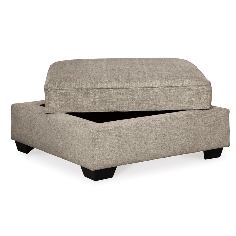 Signature Design by Ashley Bovarian Ottoman with Storage in Stone