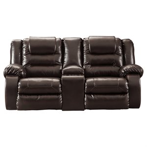 signature design by ashley vacherie reclining loveseat with console