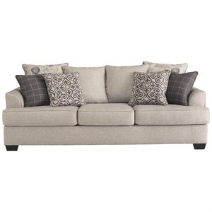 signature design by ashley velletri polyster fabric upholstered sofa in pewter