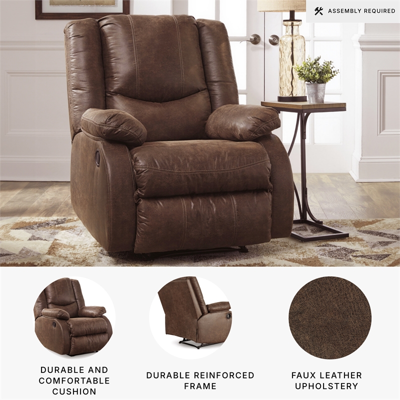 Signature Design by Ashley Bladewood Zero Wall Recliner in Coffee