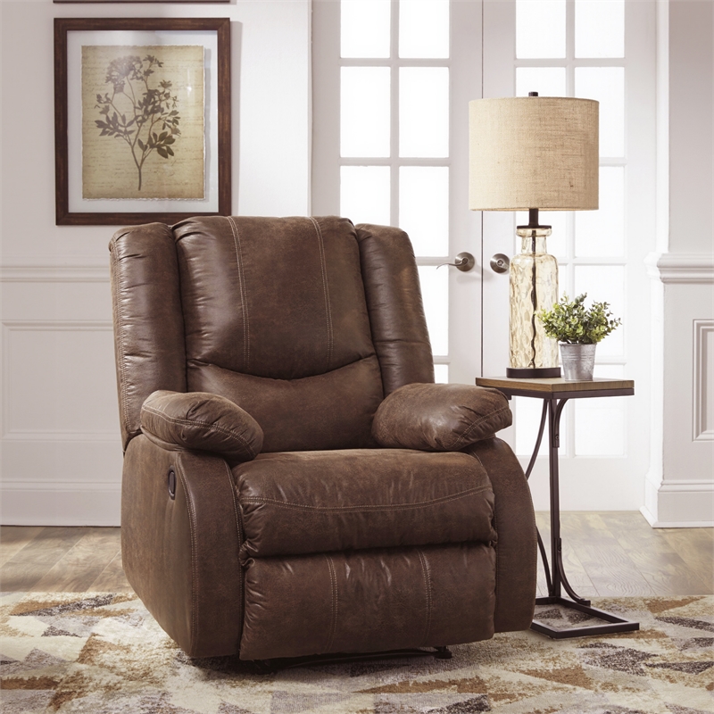 Signature Design by Ashley Bladewood Zero Wall Recliner in Coffee