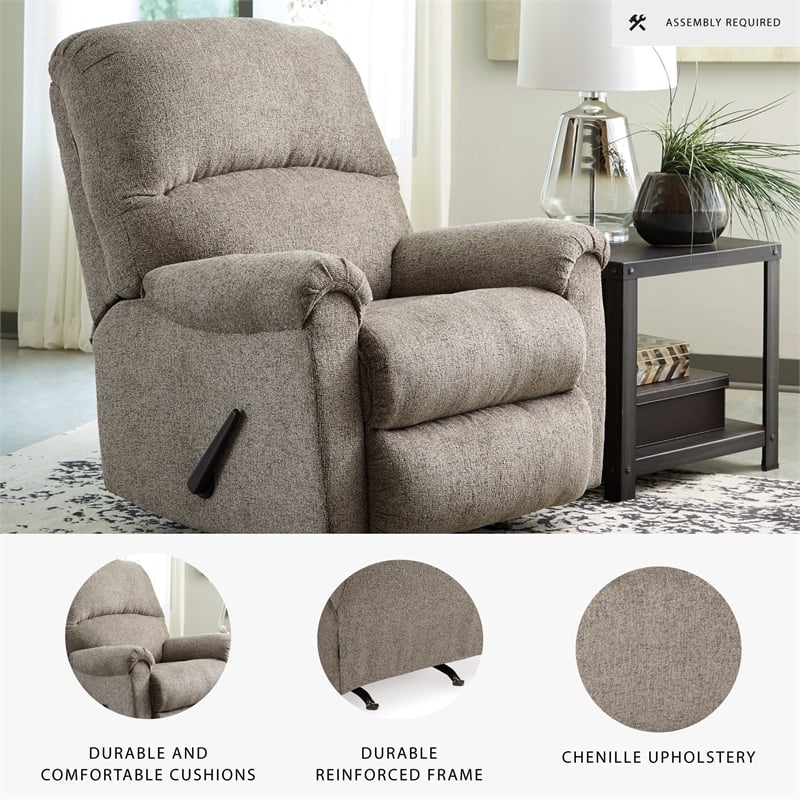 Signature Design by Ashley Ballinasloe Rocker Recliner in Platinum