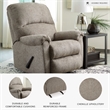 Signature Design by Ashley Ballinasloe Rocker Recliner in Platinum