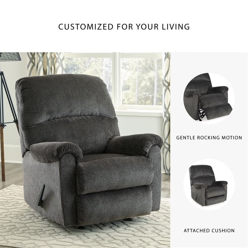 Signature Design by Ashley Ballinasloe Rocker Recliner in Smoke