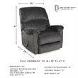 Signature Design by Ashley Ballinasloe Rocker Recliner in Smoke