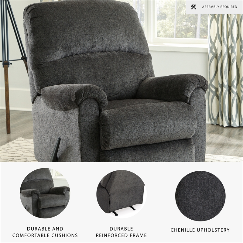 Signature Design by Ashley Ballinasloe Rocker Recliner in Smoke