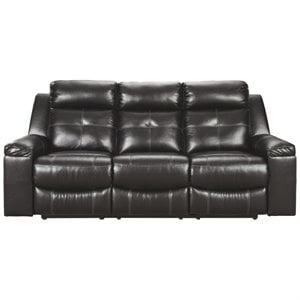 signature design by ashley kempten reclining sofa in black