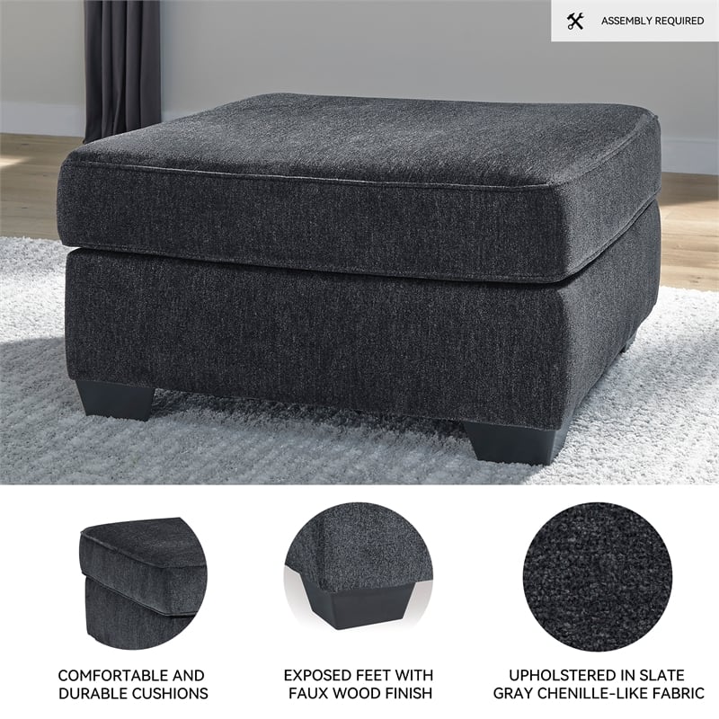 Signature Design by Ashley Altari Oversized Accent Ottoman in Slate