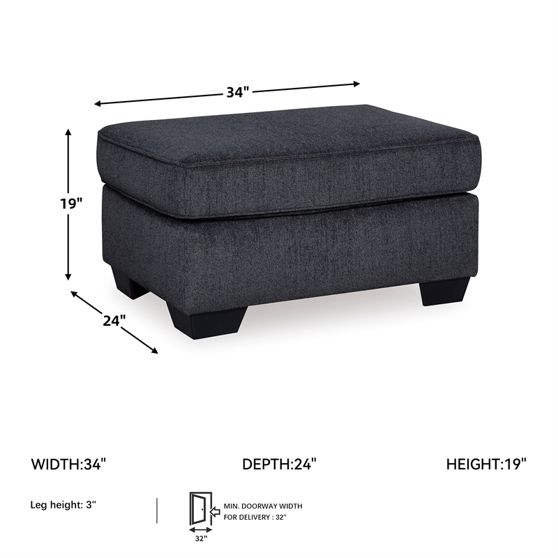 Signature Design by Ashley Altari Ottoman in Charcoal