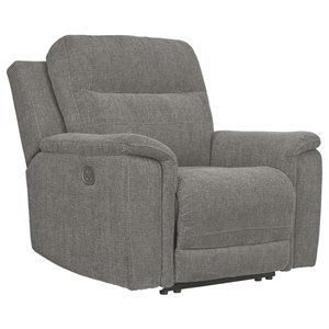 signature design by ashley mouttrie power recliner in smoke