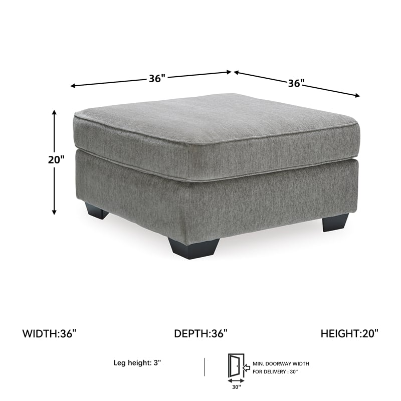 Signature Design by Ashley Altari Oversized Accent Ottoman in Alloy