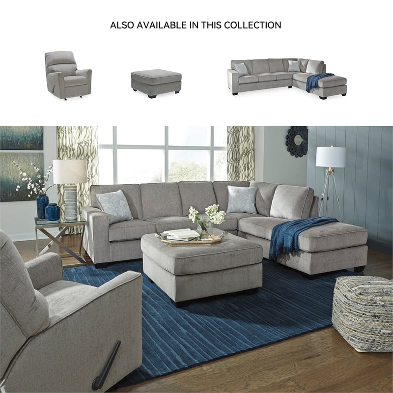 Signature Design by Ashley Altari Oversized Accent Ottoman in Alloy