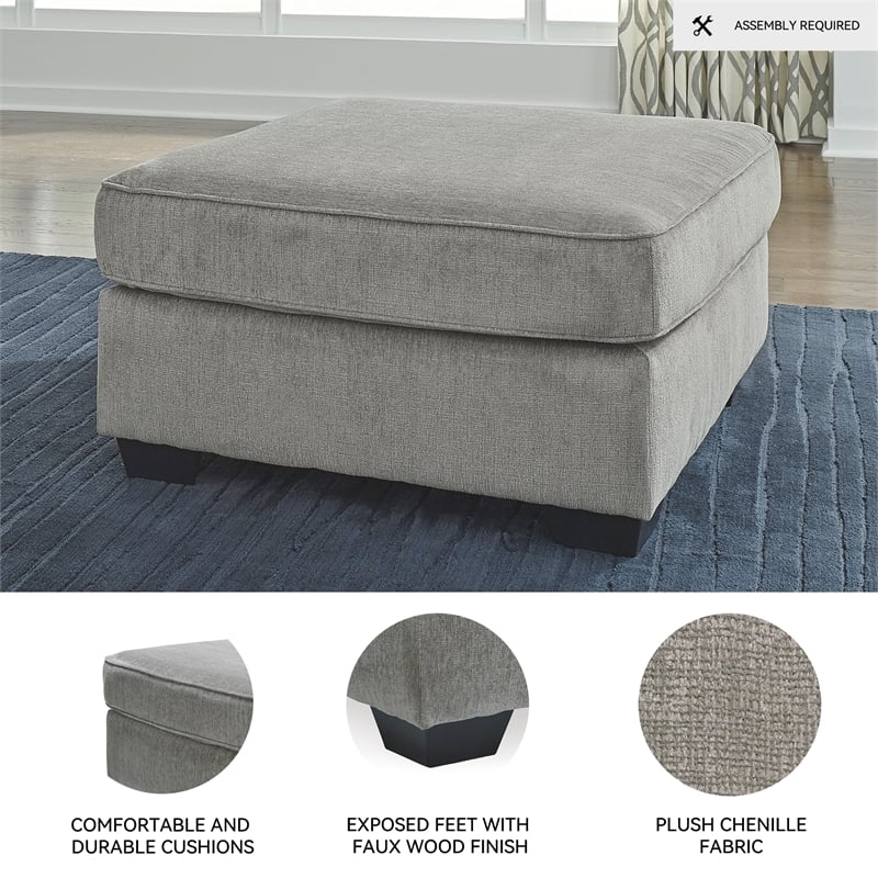 Signature Design by Ashley Altari Oversized Accent Ottoman in Alloy