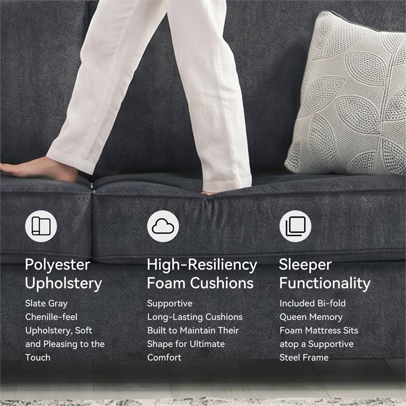 Signature Design by Ashley Altari Queen Sleeper Sofa in Slate