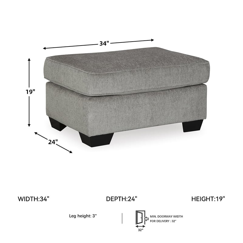Signature Design by Ashley Altari Ottoman in Alloy