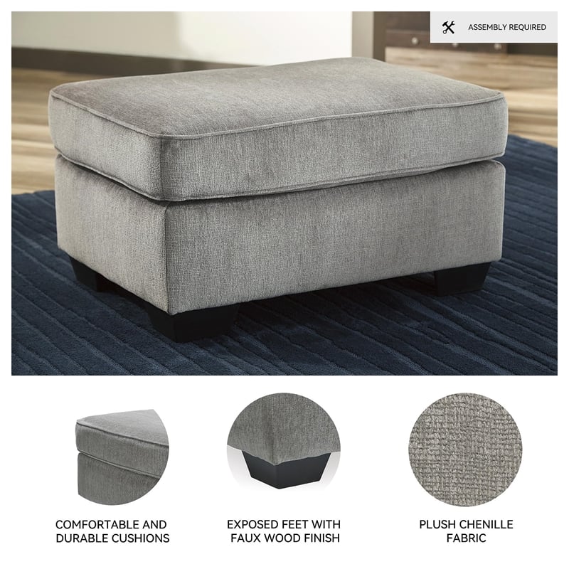 Signature Design by Ashley Altari Ottoman in Alloy