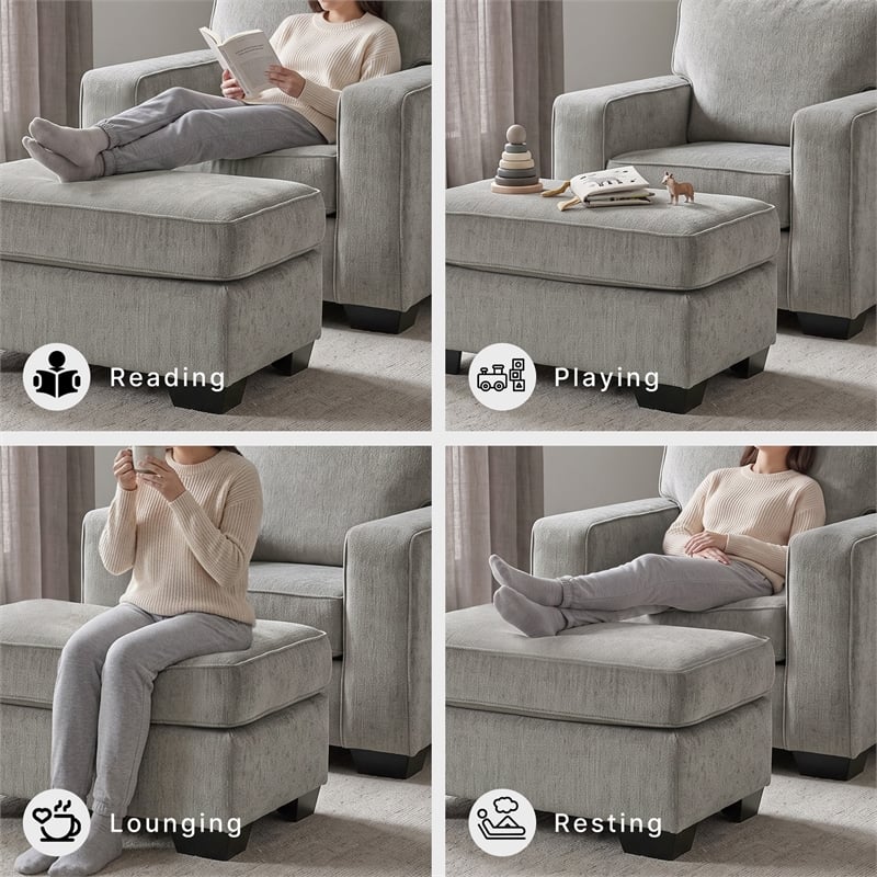 Signature Design by Ashley Altari Ottoman in Alloy