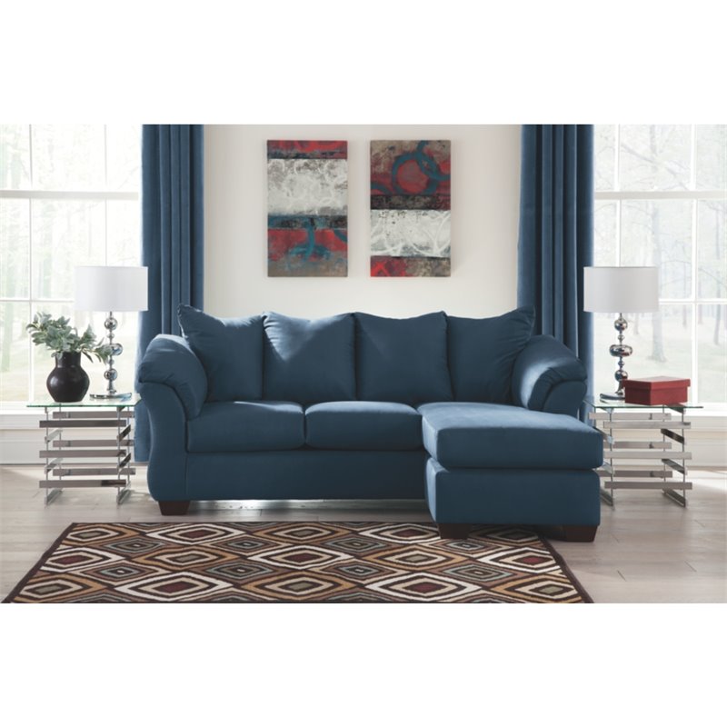 Signature Design by Ashley Darcy Right Facing Sectional Sofa in Blue