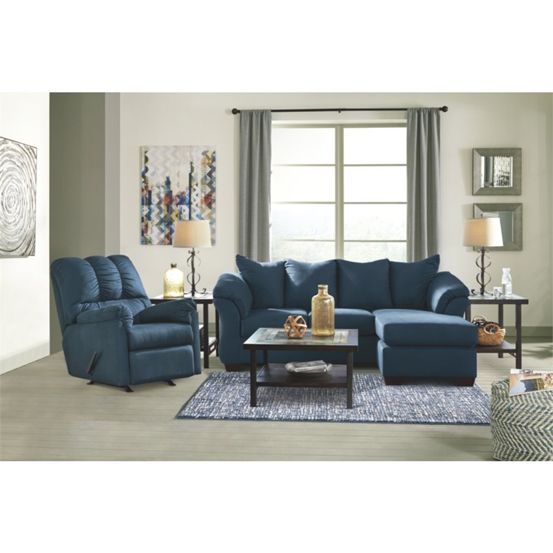 Signature Design by Ashley Darcy Right Facing Sectional Sofa in Blue