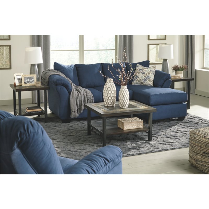 Signature Design by Ashley Darcy Right Facing Sectional Sofa in Blue