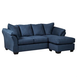 signature design by ashley darcy right facing sectional sofa in blue