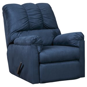 signature design by ashley darcy rocker recliner in blue