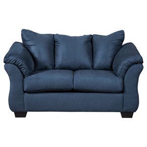 signature design by ashley darcy loveseat in blue
