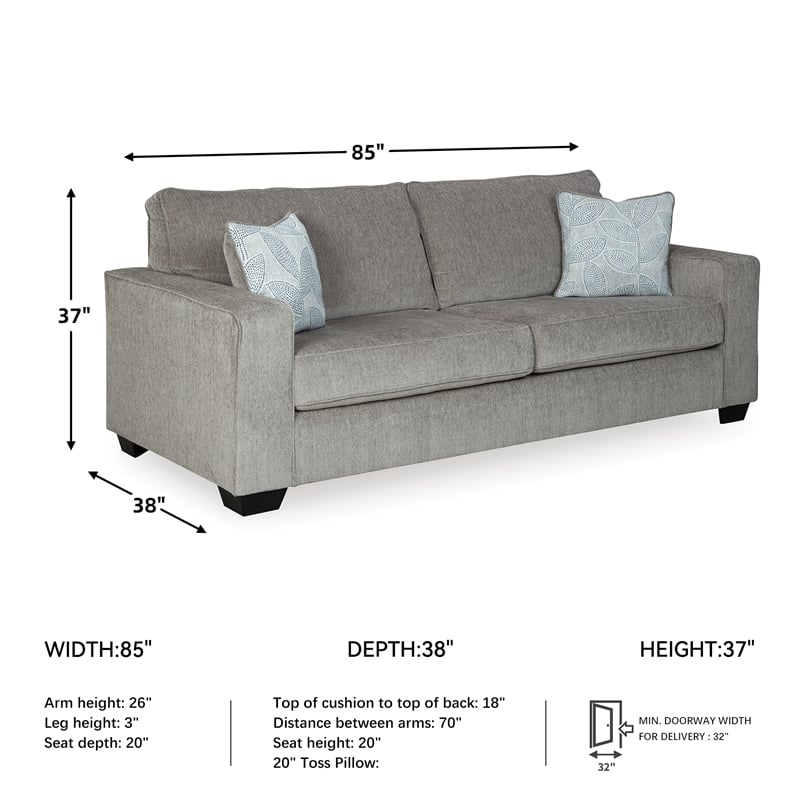 Signature Design by Ashley Altari Queen Sleeper Sofa in Alloy
