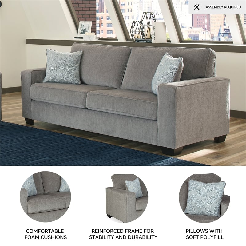 Signature Design by Ashley Altari Queen Sleeper Sofa in Alloy