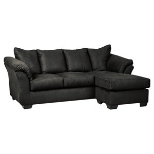 signature design by ashley darcy right facing sectional sofa in black