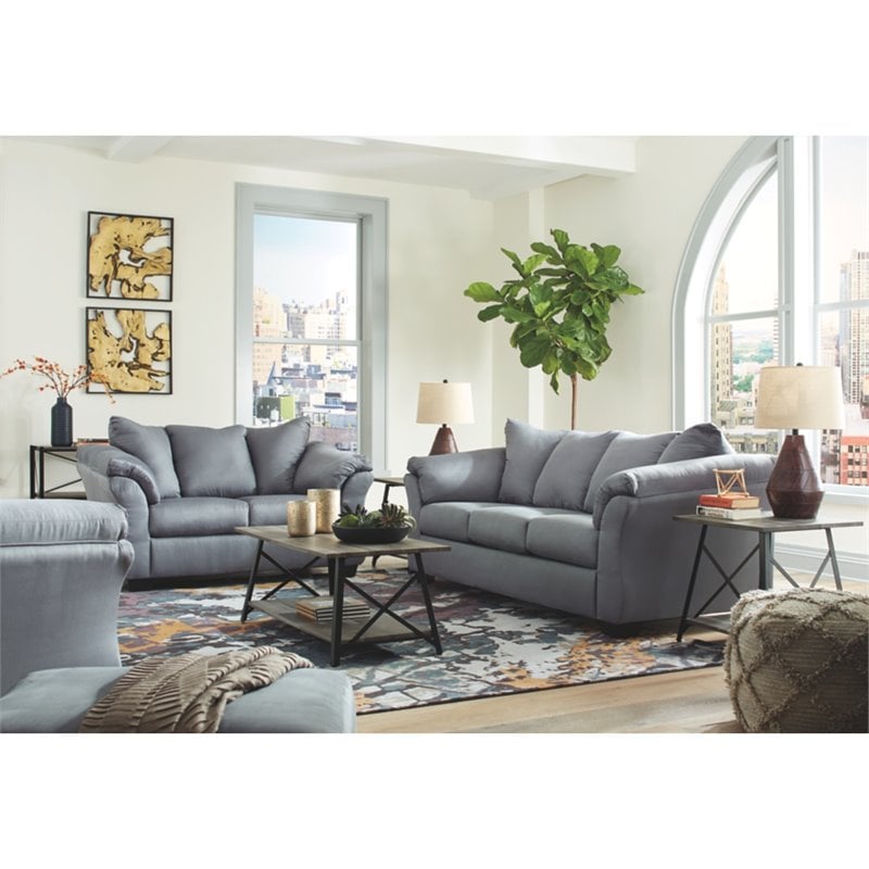Signature Design by Ashley Darcy Full Sleeper Sofa in Steel Cymax