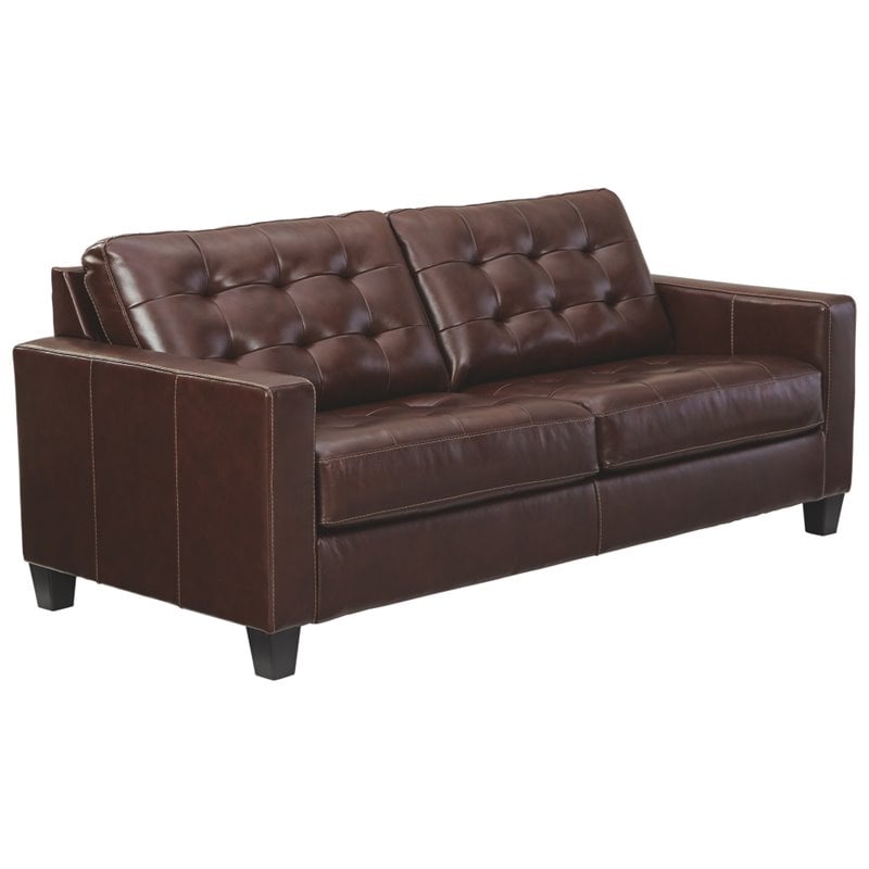 Ashley Altonbury Leather Sofa In Walnut, Ashley Furniture Harmony Chestnut Sofa