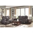 Signature Design by Ashley Warnerton Power Reclining Loveseat in Chocolate