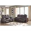 Signature Design by Ashley Warnerton Power Reclining Loveseat in Chocolate