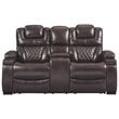 Signature Design by Ashley Warnerton Power Reclining Loveseat in Chocolate