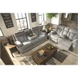 Signature Design by Ashley Mitchiner Reclining Sofa with Drop Down Table in Fog