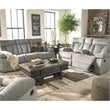Signature Design by Ashley Mitchiner Reclining Sofa with Drop Down Table in Fog