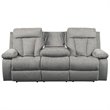 Signature Design by Ashley Mitchiner Reclining Sofa with Drop Down Table in Fog